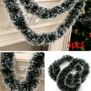200cm Christmas Tinsel Garland Luscious Xmas Snow Tips Holly Dark Green&White^^