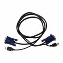 Switch 1.5M Long 15 Pin VGA Male to Male USB A/B Cable Cord