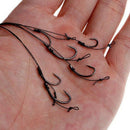 6x Ready Tied Hair Rigs Barbless Curved Hook with Bait Stops Dumbbell Stop/