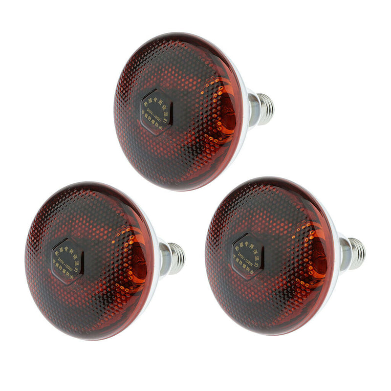 3pcs Reptile Light Bulb 100W Infrared Basking Spot Lamp for Reptiles Amphibian