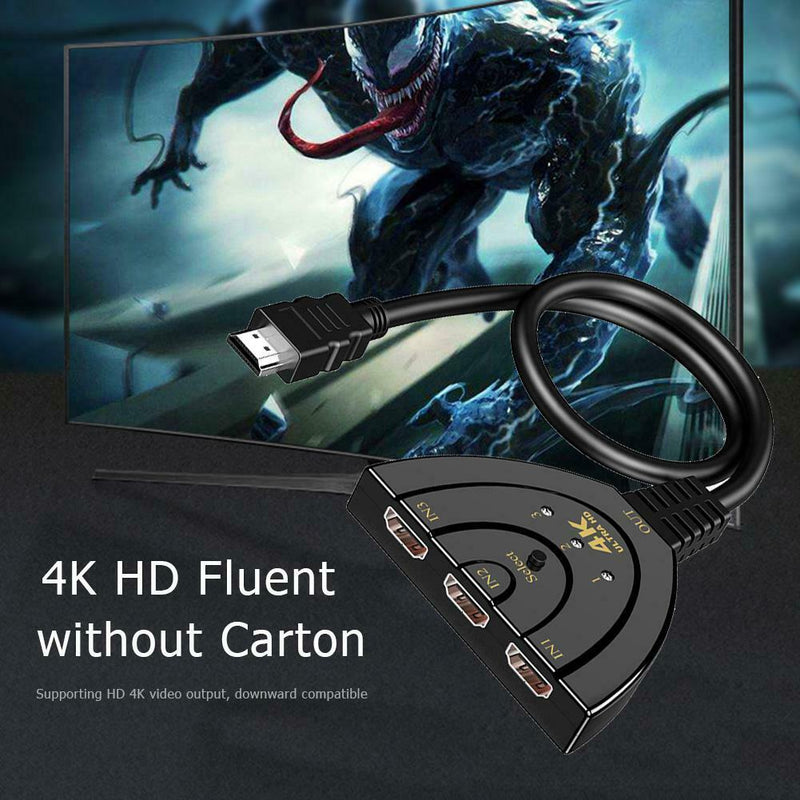 HW-4K301X 3 Port Mini HDMI Splitter 3 in 1 out 4K Adapter Switcher Cable