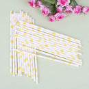 25pcs/lot Yellow Lemon Drinking Paper Straws Christmas Baby Shower Decoration3C