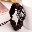 Modish Men Jewelry Braided Dragon Head Wrap Wrist PU Leather Cuff Bracelet LJ