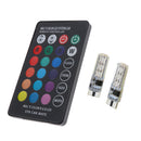 2pcs 12V T10 6 SMD LED Wedge Light Lamp Bulbs Remote Control Automotive
