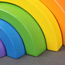 Colorful Wood Rainbow Building Blocks Toys Creative Assembling Blocks Circl A1P9