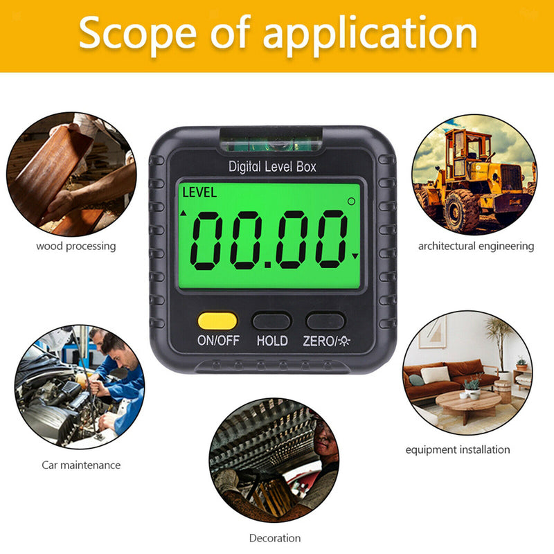 Portable LCD Display Protractor Inclinometer Angle Meter Digital Level Testing