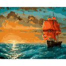 Painting By Numbers Kit DIY Sailing Boat Digital Canvas Wall Art Home Decor