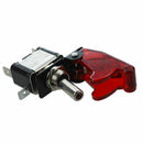 DC 12V On Off Racing Car Illuminated Toggle Switch + Red Cover Z6G9
