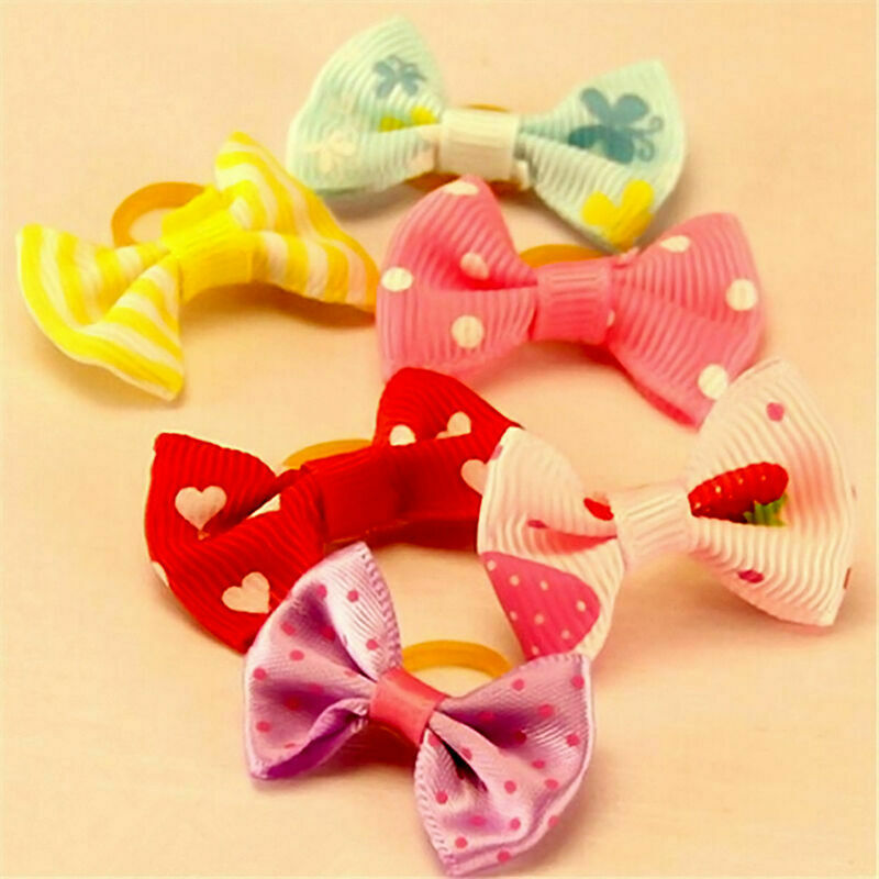 100* Handmade Designer Pet Dog Accessories Grooming Hair & Bows For Puppy B4E8