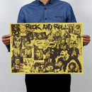 rock and roll music posters rock singer personalised kraft paper wall sticke Nsp