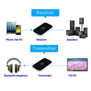 DC 5V/0.5A Heavy Duty 2-in-1 Bluetooth 5.0 Transmiter and Receiver A2DP Black
