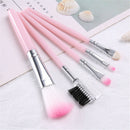 5x Pink Makeup brush set foundation brush eye shadow brush eyebrow comb blushJ3C
