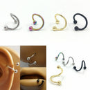 Pretty 4*Stainless Steel Twist Nose Lip Eyebrow Cartilage Ring Earring 2018 A Gw