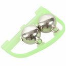 5 Pcs Double Bell Fish Pole Rod Fishing Light Alarm Bells Green Q4A4