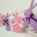 Party Garland Cute Rabbit Pink Purple Bunny Flags Bunting Wall Decor Decora H8B2