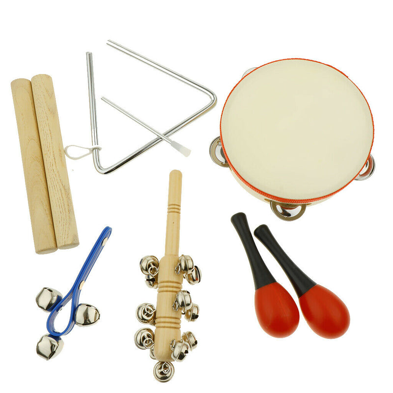 Musical Instruments Set with Maraca, Tambourine, Rattles, Wrist Bell for Kids