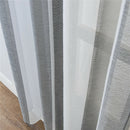 2xColourful Stripes Bedroom Sheer Curtains Faux Linen Voile Curtains~Color_3