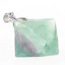 Fluorite Pendant Natural Energy Crystal Necklace Decoration DIY Women /