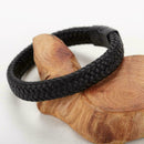 2019 Men Handmade Braided Leather Biker Bracelet Magnetic Buckle Cuff Bangl Y5I7