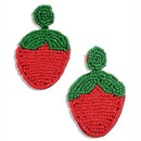 Bohemian Fruit Earrings Red Strawberry Beads Drop Earrings Women'S Jewelry