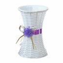 Artificial Plastic Rattan Flower Vase Roses Floral Storage Round Basket Hom U3M6