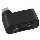 2 Port USB 2.0 Mini Rotate 360 Splitter Adapter Hub For PC Notebook
