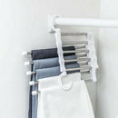 Multi-functional Pants Rack Shelves 5 in 1 Stainless Steel Wardrobe Magic Hanger