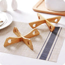 1pc Wood Table Mat Kitchen Pan Pot Heat Resistant Pad Frame Dish Holder Placemat