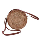 Round Rattan Crossbody Bag,Straw Boho Bag For Women Purse Handmade Clutch W