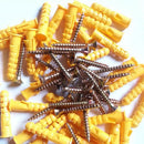 50 Sets M6 Plastic Frame Fixings Expansion Tube Nails Plug Bolt + Screws
