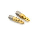 10Pcs/set New 1/4" Titanium Coated Anti Slip Hex Shank PH2 Screwdriver Bit 25mmL