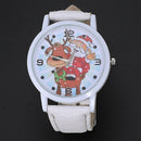 Christmas Elderly Pattern Leather Band Analog Quartz Vogue Watches Christma