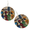 New Personality Handmade Natural African Wooden Earrings for Women Jewelry E