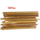 12 sizes crochet hooks 3.0 10mm bamboo knitting needles X8U6