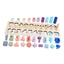 Wooden Counting Game for Kids, Colorful Number Stacker Board, Stacking Rings