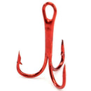 100Pcs/Set Red Fishhook Carbon Steel Treble Jig Hooks Fishing Hooks 8#
