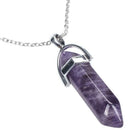 5X(Crystal Hexagonal Healing Point Amethyst Pendant Cut Pendant Necklace U2X5)