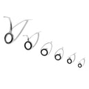 6Pcs Ceramic Ring Eyes Fishing Rod Guides Line Ring Stainless Steel Frame