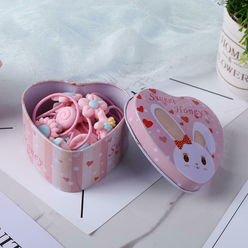 20pcs Cartoon Cute Elastic Hair Bands Kids Girls Rubber Bands (Pink)