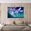 Diamond Painting Upright White Horse DIY Full Round Wall Picture 40x30cm