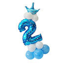 All Numbers Crown Balloon Column Set Birthday Anniversary Wedding Decoration