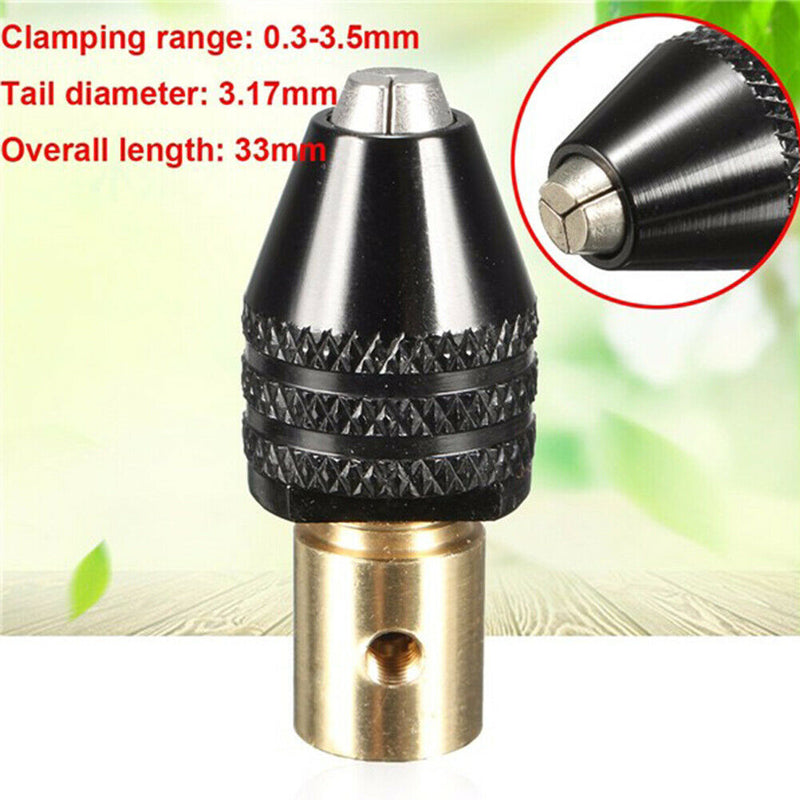 Three-jaw Head Brass Center Shaft Mini Drill Chuck Durable Clamp 0.3-3.5mm