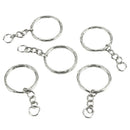 100 Pcs/Lot Dia 25Mm Polished Keyring Keychain Split Ring with Short Chain  G3L3