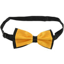 Bowknot Design 2 Layers Polyester Adjustable Bow tie Black Dark yellow D2C6
