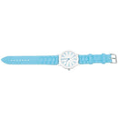 Ladies Watch Classic Gel Silicone Jelly watch (Light Blue + White Face)