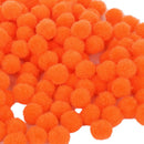 500Pcs Vibrant Colours Fluffy Small Craft Pompoms 18mm Orange
