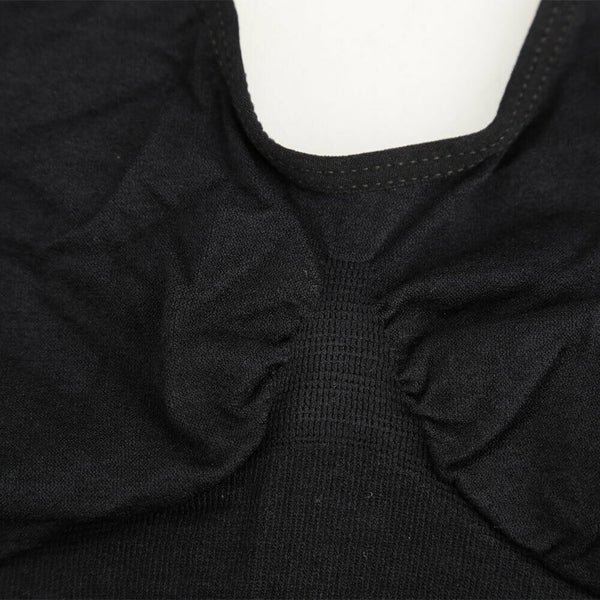 Women Seamless Single Layer Sports Bra Yoga Exercise Shapewear Black Size M A#S