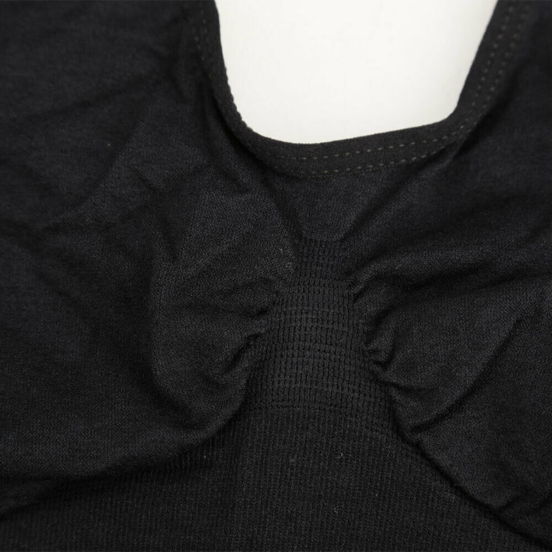 Women Seamless Single Layer Sports Bra Yoga Exercise Shapewear Black Size M A