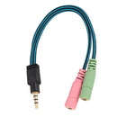 3.5mm 4 Pole Stereo Audio Y Splitter 2 Female To 1