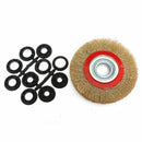1Pcs 8 Inch 200mm Steel Flat Wire Wheel Brush with 10pcs Adaptor Rings For